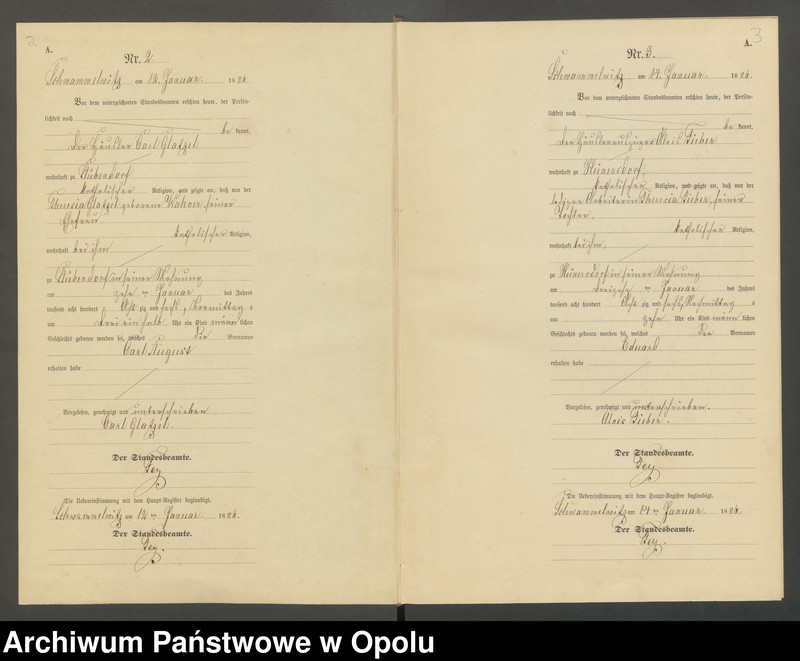 image.from.unit "Geburts-Neben-Register des Standesamts Schwammelwitz pro 1886"