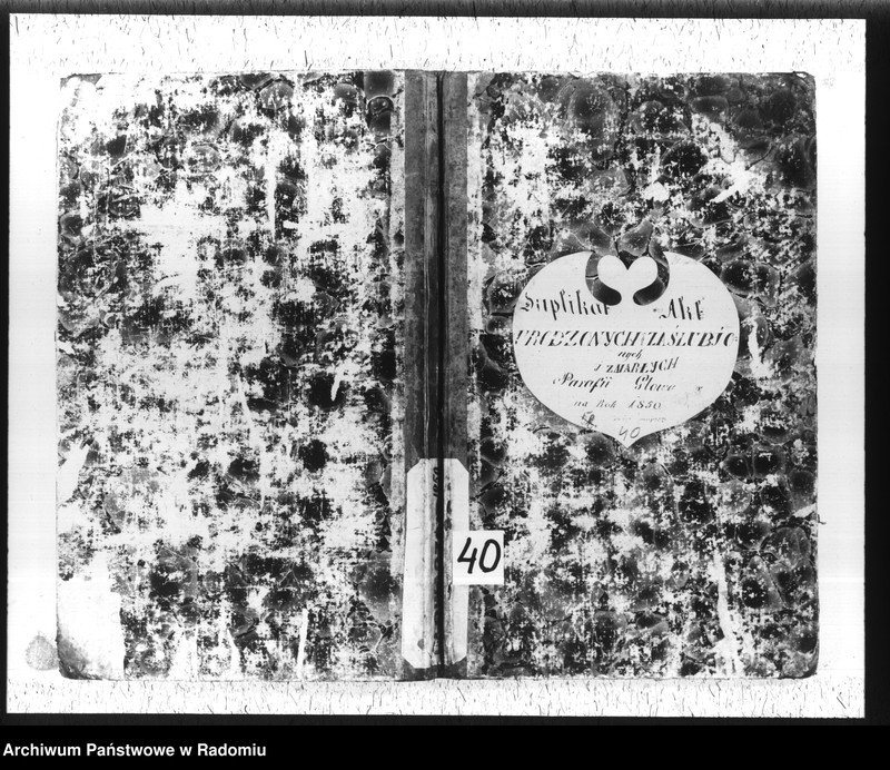 image.from.unit.number "Duplikat akt urodzonych, zaślubionych i zmarłych z parafii Głowaczew na rok 1850"