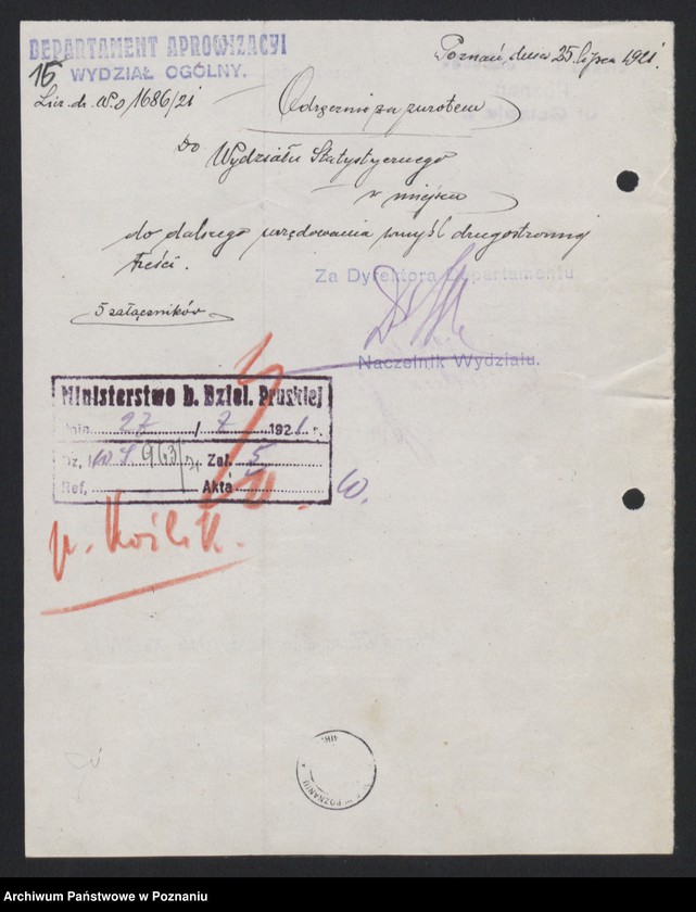 Obraz 15 z jednostki "[Wyniki oszacowania plonów roślin okopowych w Księstwie Poznańskim w roku 1919] i Rozporządzenie dotyczące stwierdzenia powierzchni zasiewów w roku 1920"