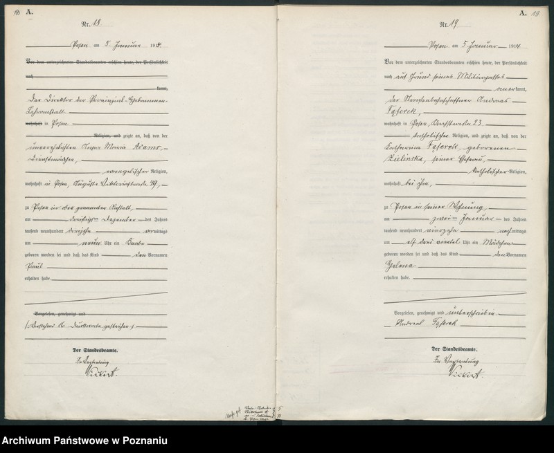 Obraz 12 z jednostki "Księga miejscowa urodzeń tom I [Rejestr główny urodzeń]"