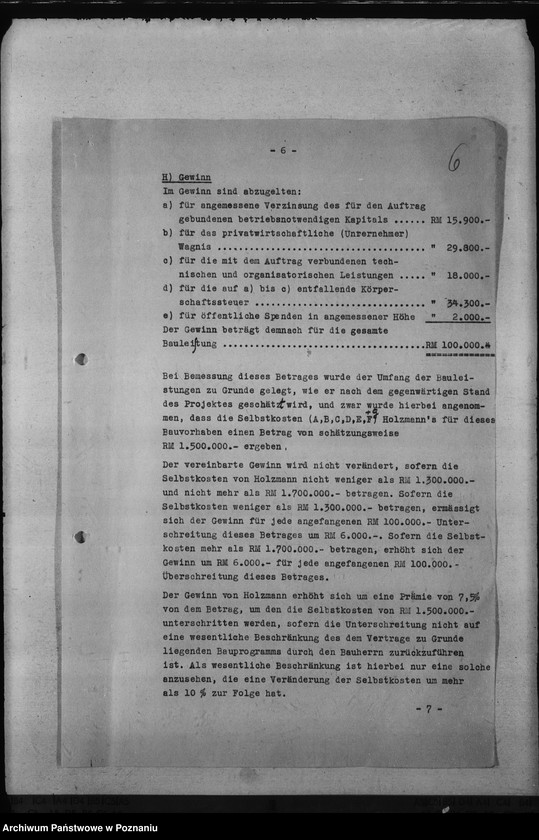 Obraz 9 z jednostki "Umbau - Deutsches Schloss in Posen. Selbstkostenvertrag"