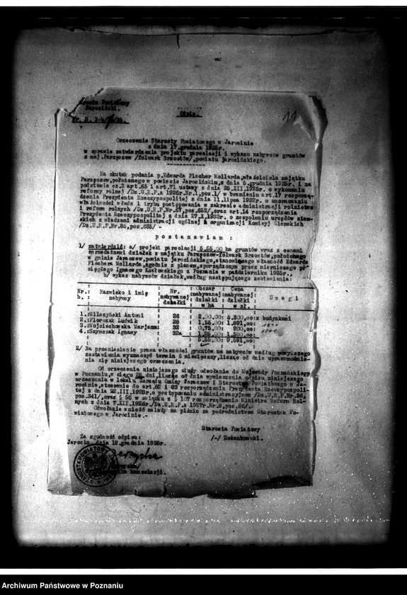 Obraz 15 z jednostki "/Parcelacja prywatna majątku Góra-Parzęczew powiat jarociński"