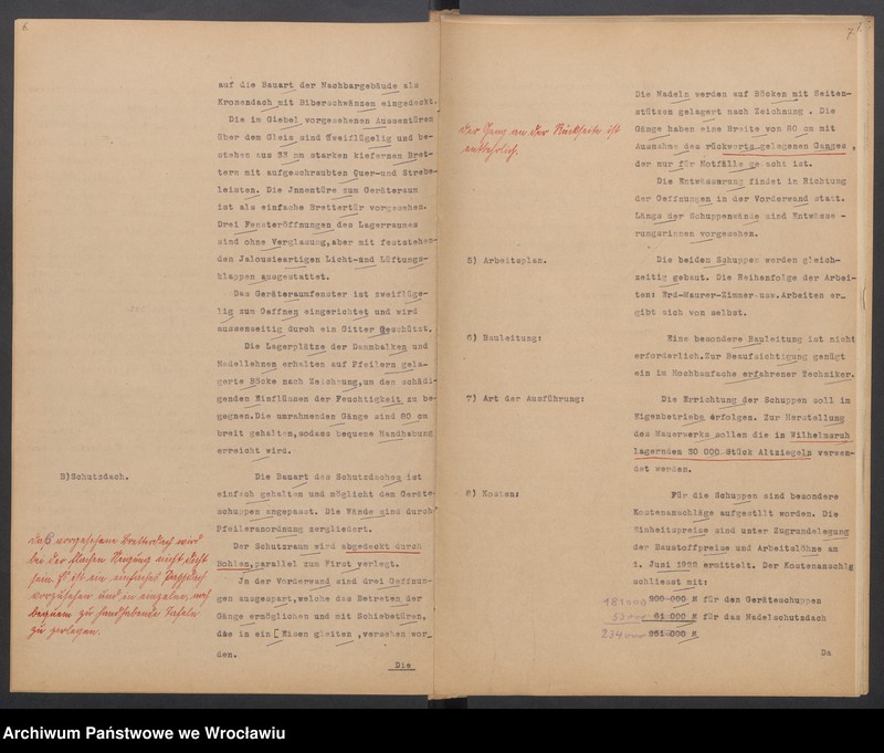 Obraz 6 z jednostki "Sonderentwurf und Kostenanschlag für einen Gerätenschuppen und ein Nadelschutzdach am Wehr in Bartheln"