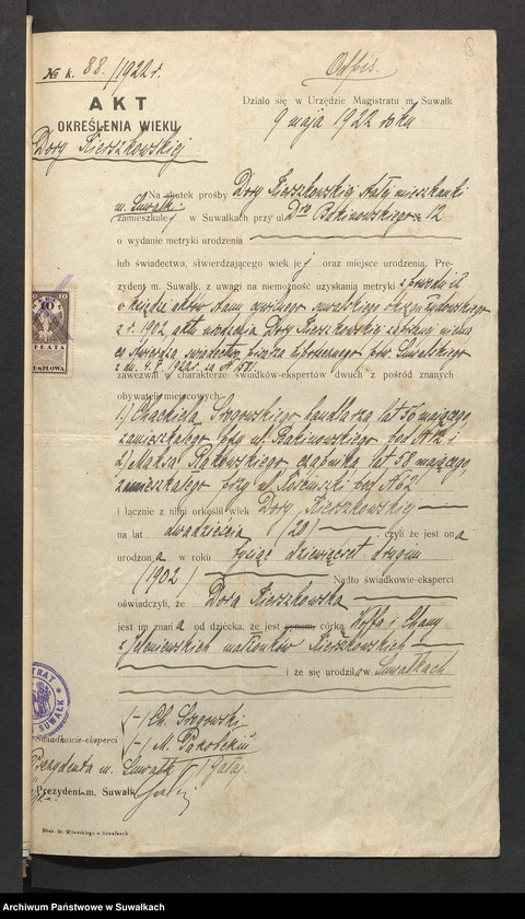 image.from.unit.number "Dowody do aktów ślubu 1926 r."