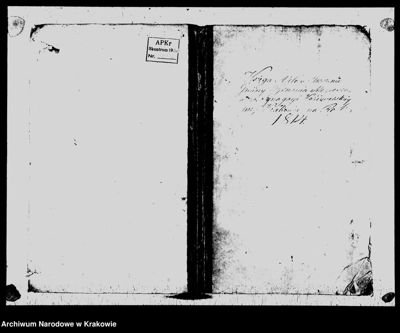 image.from.unit.number "Księga Aktow Urodzenia Gminy Wyznania Moyzeszowego. Synagogi Kazimierskiey przy Krakowie na Rok 1814"