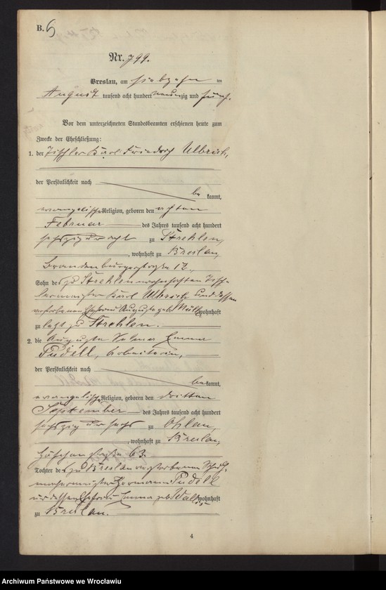 image.from.unit.number "Heiraths-Haupt-Register Breslau II 1895 Band 5"