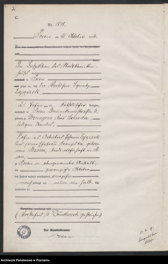 Obraz 4 z jednostki "Księga miejscowa zgonów tom V [Rejestr główny zgonów]"