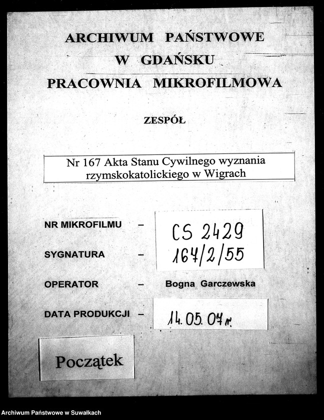 image.from.unit.number "Dokumenty k aktam brakosočetaniu s Vigerskago R. K. prichoda za 1896 god."