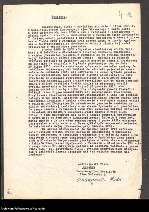 Obraz 15 z jednostki "Życiorysy powstańców wielkopolskich: A - tom ll /Andrzejewski Piotr - Augustyniak Szczepan/."