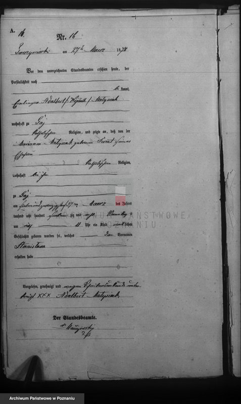 Obraz z zespołu "Urząd Stanu Cywilnego Tworzymierki (pow. gostyński)"