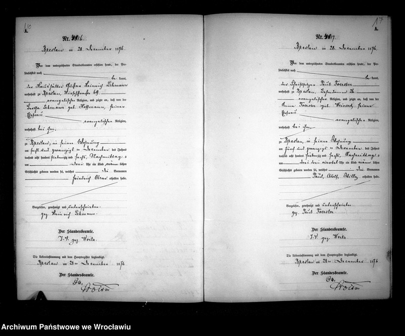 image.from.unit.number "Geburts-Neben-Register Breslau I 1876 Band 9"