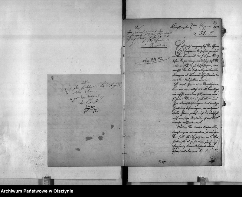 image.from.unit.number "Regierungs-Büreau-Diätar Bohlmann [Johann] den 1. August 1896 Regierungs-Sekretär den 10. März 1897 Regierungs-Hauptkassen Buchhalter"