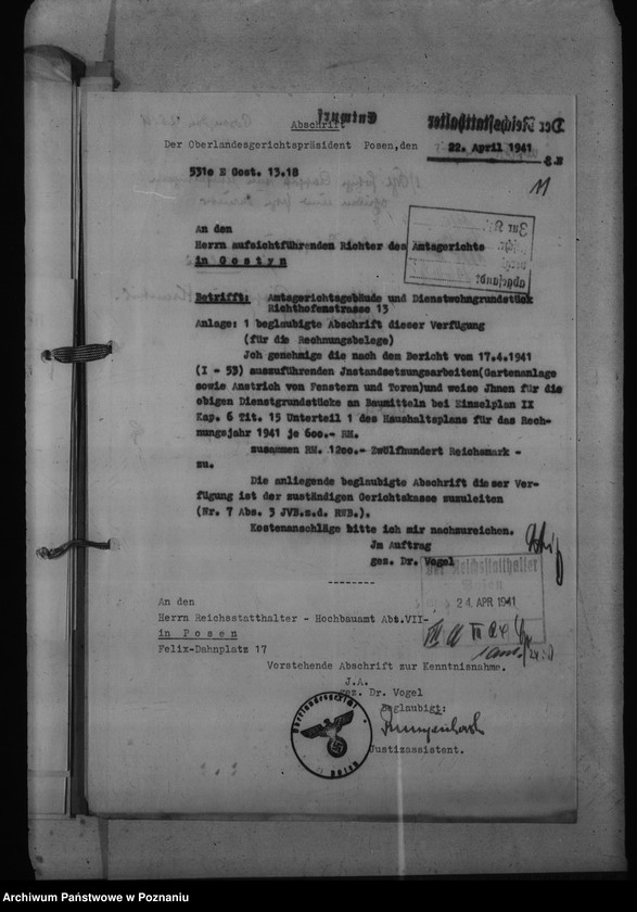 Obraz 15 z jednostki "Amtsgericht Gabin - Gąbin"