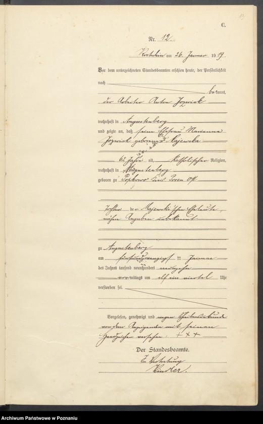 Obraz 15 z jednostki "Sterbe-Haupt-Register "