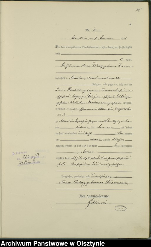 image.from.unit.number "Geburts-Haupt-Register Tom I, Nr 1-398"