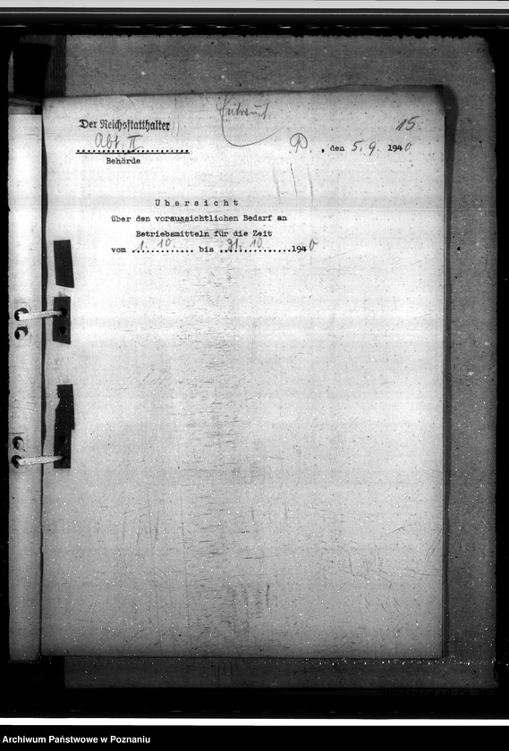 Obraz 19 z jednostki "Bedarf an Betriebsmitteln"