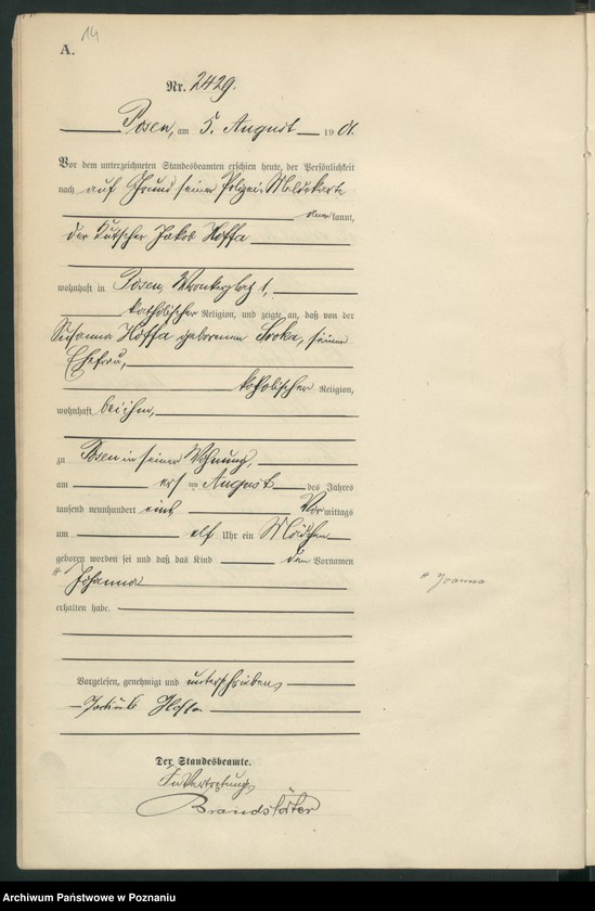 Obraz 17 z jednostki "Księga miejscowa urodzeń t. V"