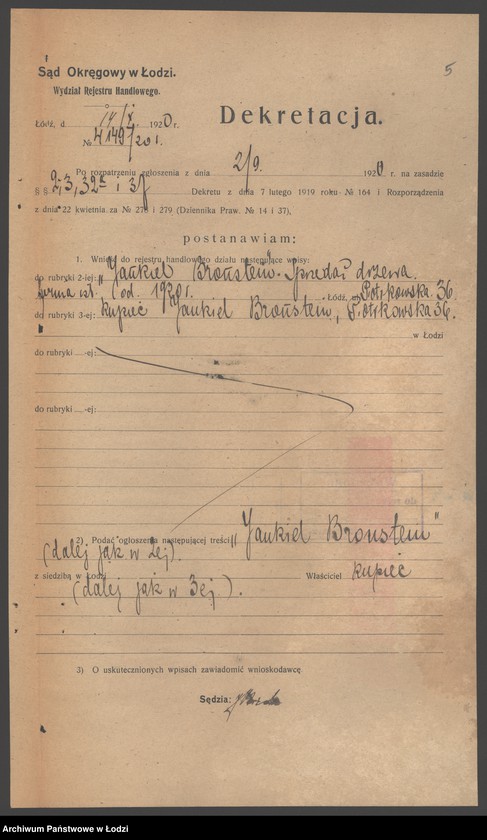 Obraz 7 z jednostki "„Jankiel Bronstein” – sprzedaż drzewa"