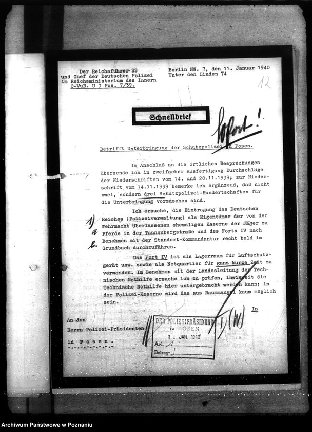 Obraz 20 z jednostki "Neubau. Schutzpolizeikaserne Posen"