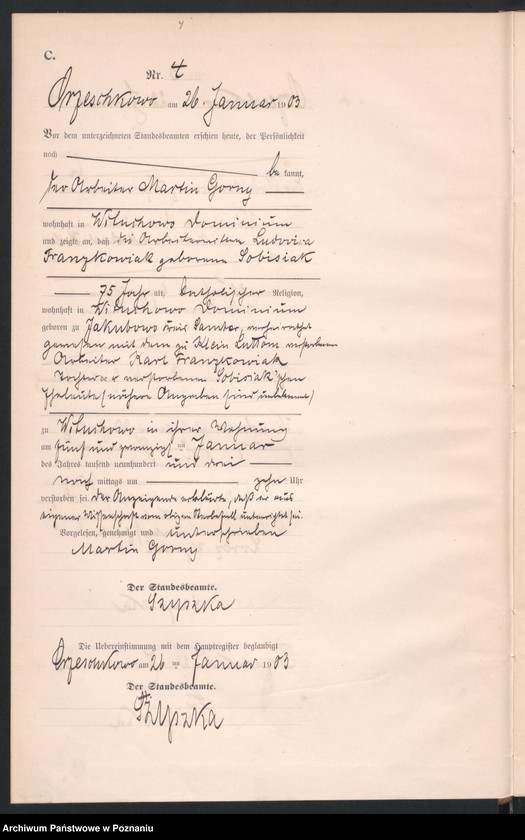 Obraz 7 z jednostki "Sterbe-Neben-Register"