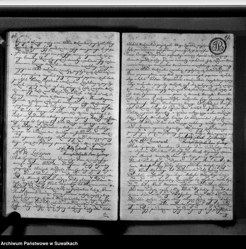 image.from.unit.number "Akta zaślubionych gminy wigierskiey od 1-go maja 1808 do dnia ostatniego kwietnia 1809"