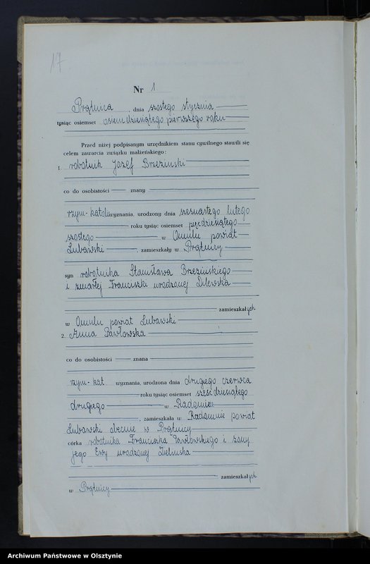 image.from.unit.number "Księga małżeństw Nr 1 - 8,1 - 5,1 - 9 i 1 - 11 /przepisana w języku polskim z oryginału niemieckiego w dniach 4.08.-8.08.1950/"
