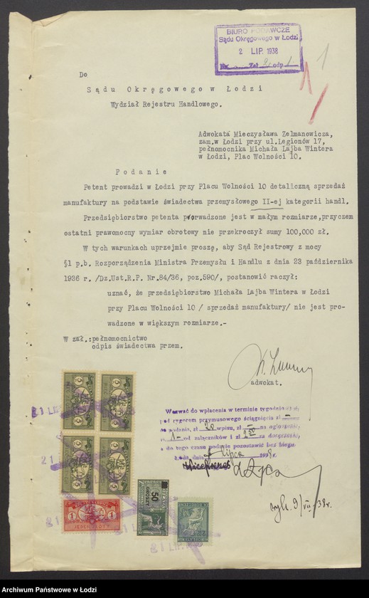 Obraz 3 z jednostki "Michał Lajb Winter- sprzedaż towarów bawełnianych i półwełnianych"