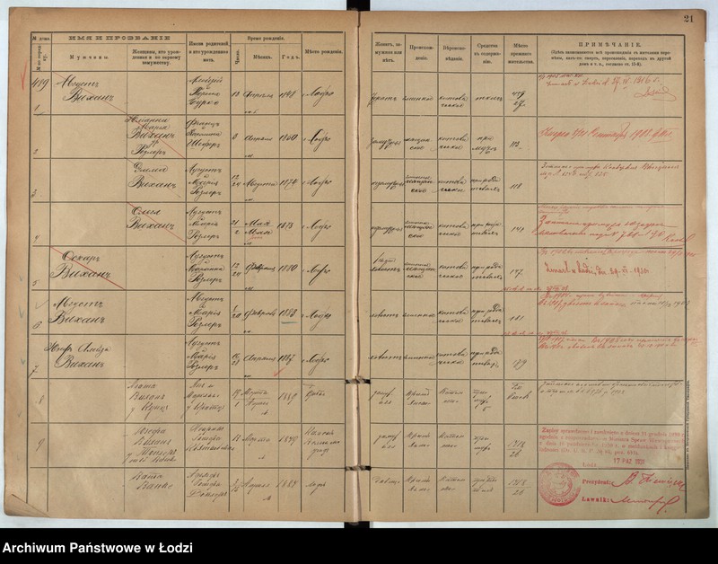 Obraz 19 z jednostki "[Księga ludności stałej m. Łodzi guberni piotrkowskiej nr domu 489-495]"