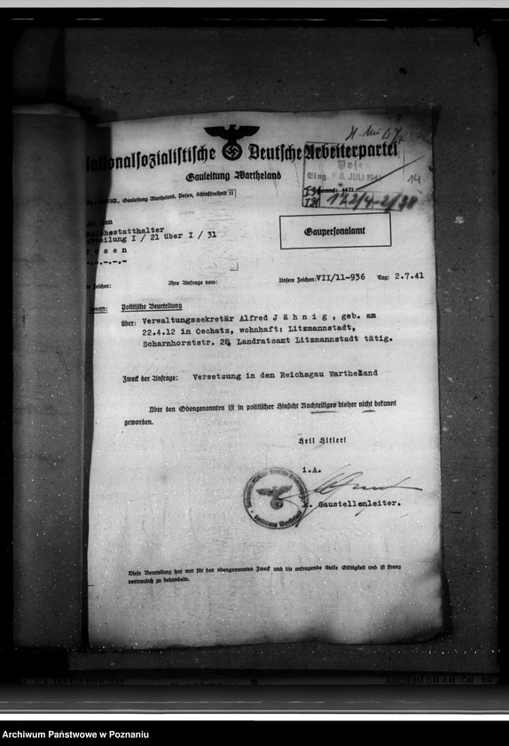 Obraz 19 z jednostki "Politische Beurteilungen der Angestellten"