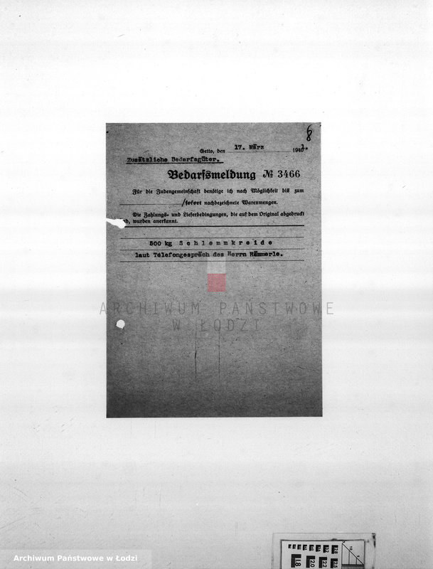 Obraz 11 z jednostki "Bedarfsmeldungen [Skierowane do GV zapotrzebowania na surowce, materiały, narzędzia, maszyny itp. potrzebne resortom pracy do produkcji; zamówienia żywności, lekarstw]"