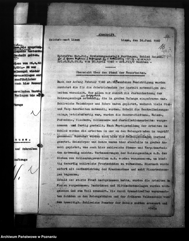 Obraz 20 z jednostki "Prace budowlane w zakładzie wychowawczym NSDAP w Rydzynie"