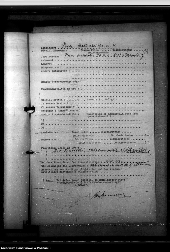 Obraz 16 z jednostki "Amtsärzte - Kreis Posen - Land (wyposażenie szpitali)"