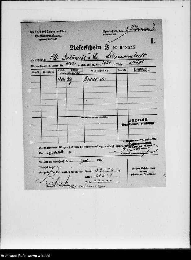 Obraz 8 z jednostki "Lebensmitteleinkauf. Aufträge, [Lieferscheinen und Rechnungen] 18421-18480"