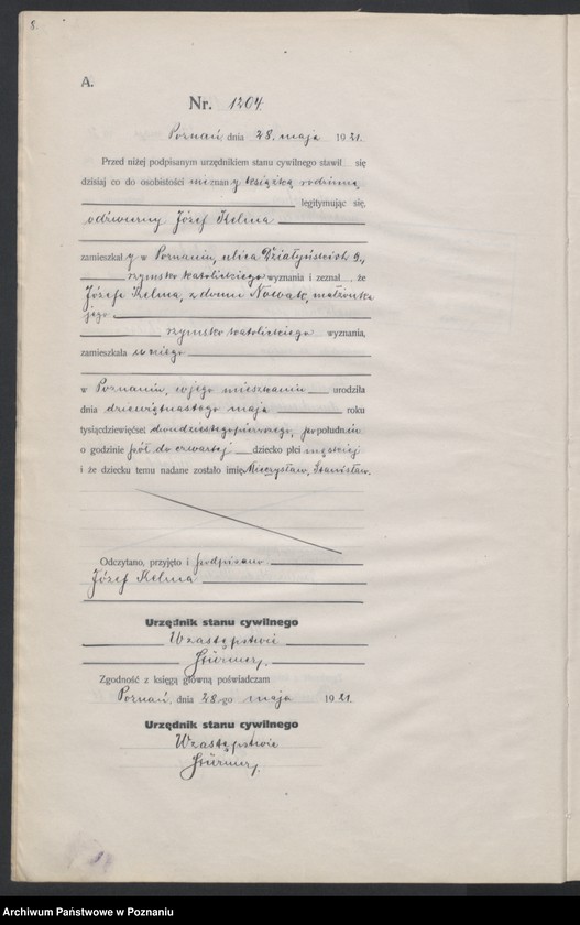 Obraz 10 z jednostki "Księga urodzeń odpis tom IV [Rejestr poboczny urodzeń]"