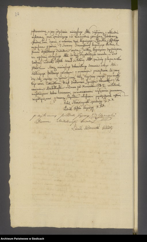 Obraz 19 z jednostki "[Akta notarialne notariusza Modrzewskiego Ludwika rok 1825 od nr 1 do nr 239]"