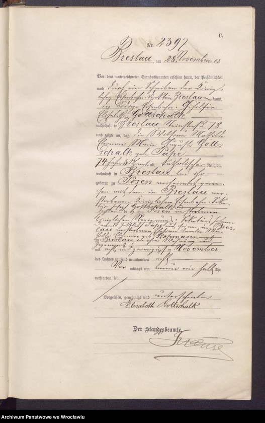 image.from.unit.number "Sterbe-Haupt-Register Breslau II 1908 Band 7"