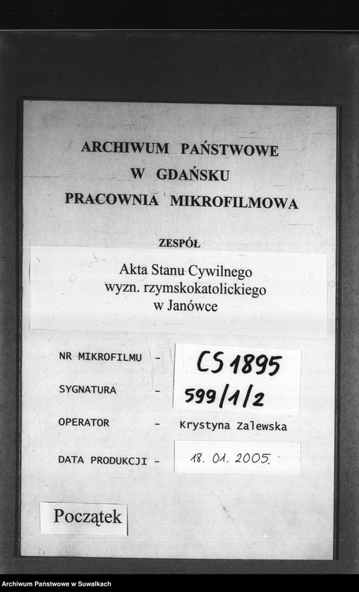image.from.unit.number "Akta zgonów wyznania rzymsko-katolickiego parafii w Janówce z lat 1890-1895"