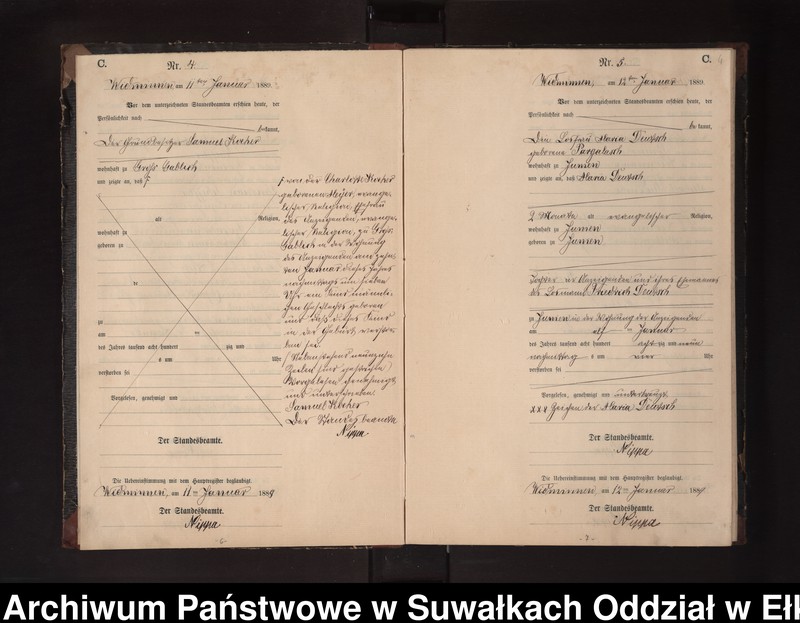 Obraz 7 z jednostki "Sterbe-Neben-Register des Preussischen Standes-Amtes Widminnen Kreis Loetzen"