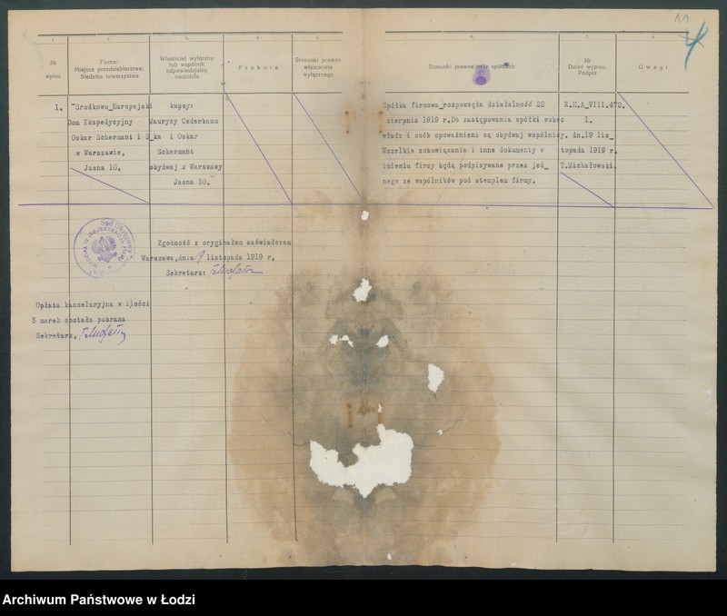 Obraz 13 z jednostki "„Środkowo-Eurpoejski Dom Ekspedycyjny Oskar Schermant i spółka”"