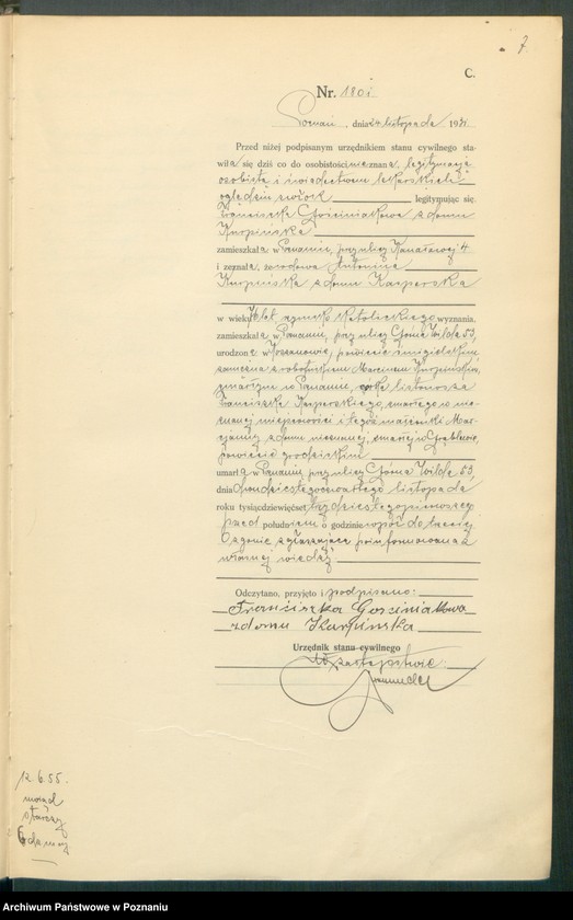 Obraz 9 z jednostki "Księga miejscowa zgonów tom IV [Rejestr główny zgonów]"