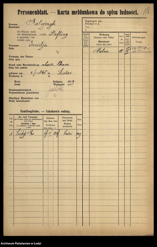 image.from.unit.number "[Spis ludności Łodzi] Ratajczyk-Ratke"