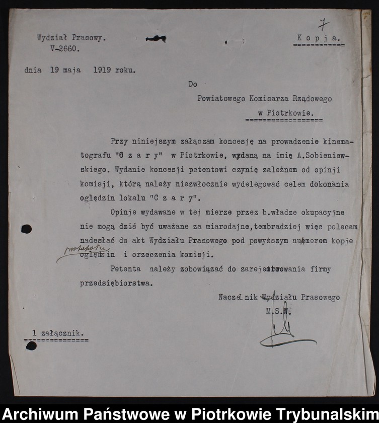 image.from.collection.number "Piotrkowskie kinoteatry sprzed wieku w dokumencie archiwalnym111"