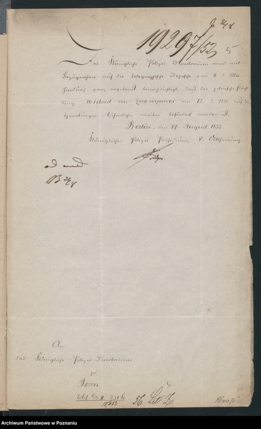 Obraz 9 z jednostki "A. betr. den polnischen Flüchtling Michael von Zakrzewski"