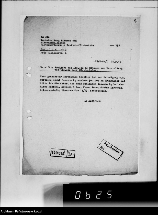 Obraz 13 z jednostki "[Korespondencja z urzędami, instytucjami i firmami] Lit.Fa-Fy."