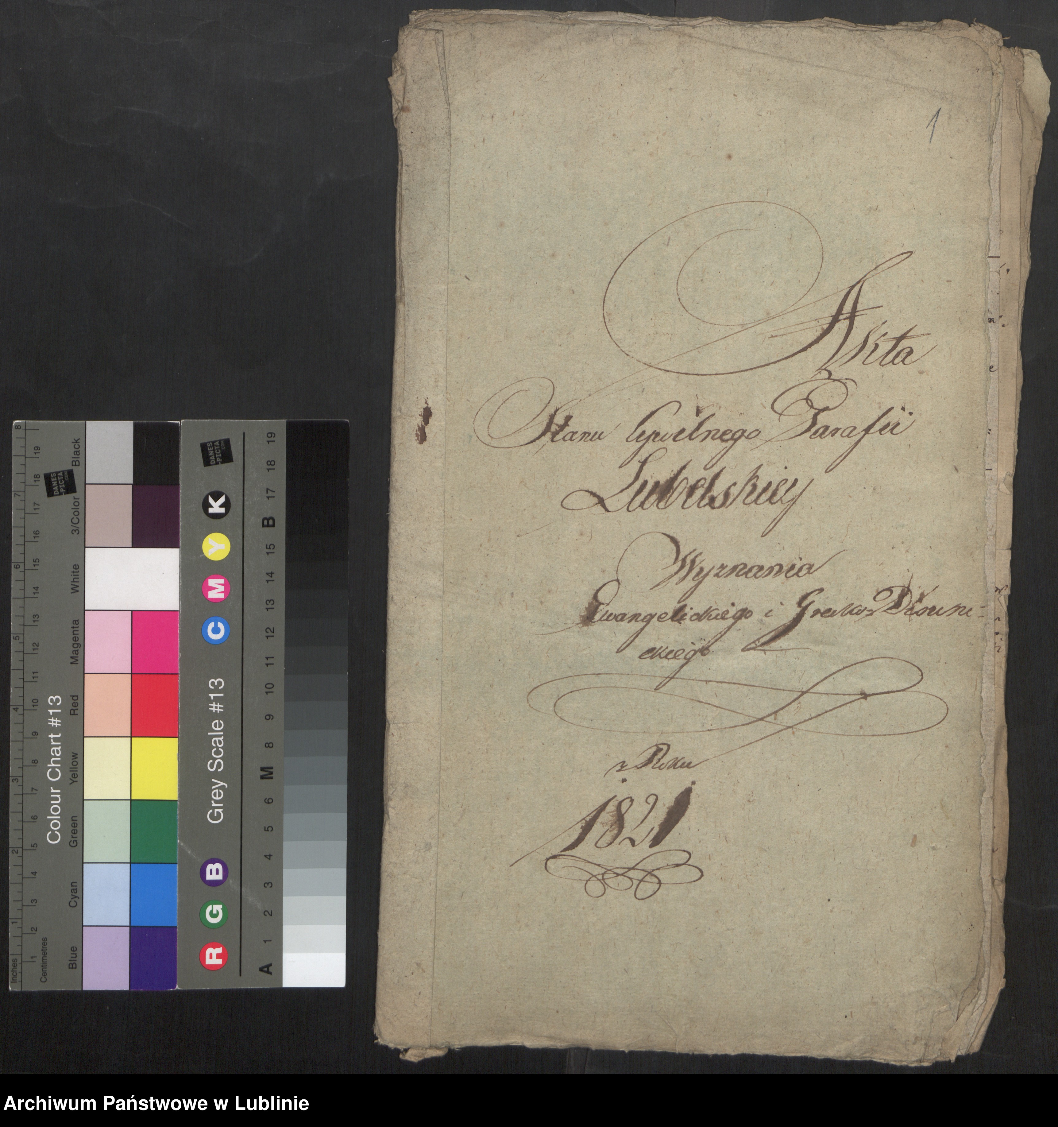 Skan z jednostki: Alegaty do księgi urodzeń, zapowiedzi, małżeństw i zgonów z 1821 r.