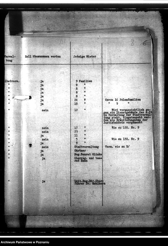 Obraz 13 z jednostki "Übertragung von Hausgrundstücken aus früherem polnischen Besitz. Zuweisung von Dienstwohnungen usw."
