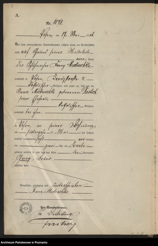 Obraz 4 z jednostki "Księga miejscowa urodzeń tom III"