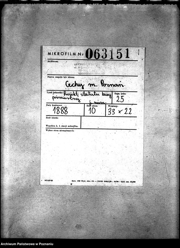 Obraz 2 z jednostki "[Projekt statutu kasy pośmiertnej]"