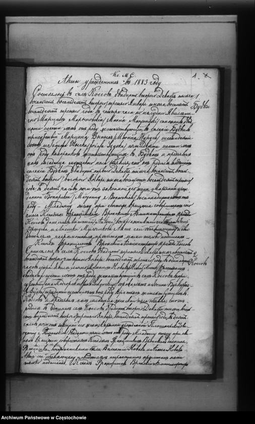 Obraz z jednostki "Duplikat księgi urodzeń, małżeństw i zgonów z 1883 roku"