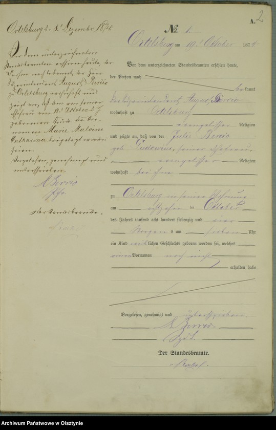 Obraz z jednostki "Haupt-Geburts-Register Nr 1 - 11"